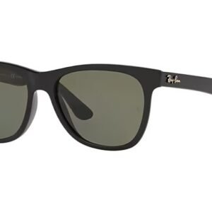 RAY-BAN RB4184 601/9A – SQUARE SUNGLASSES / POLISHED BLACK / G-15 GREEN POLARIZED