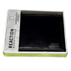 KENNETH COLE REACTION MEN'S GENUINE LEATHER BIFOLD WALLET BLACK