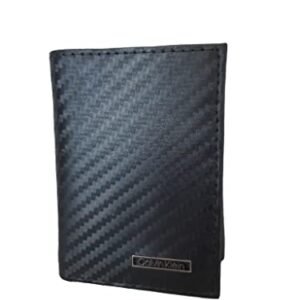 CALVIN KLEIN MEN'S COMPACT GENUINE LEATHER WALLET WITH RFID PROTECTION, BLACK, COMPACT, CLASSIC