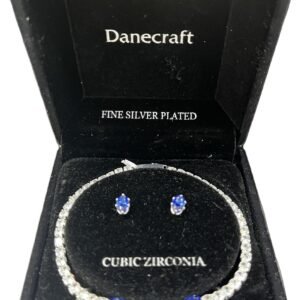 SET DANECRAFT MANILLA + ARETES DE PLATA CON PIEDRAS DE ZIRCONIA