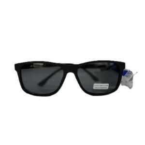 TOMMY HILFIGER MP OM663 – RECTANGULAR SUNGLASSES / MATTE BLACK / BLUE MIRROR LENS / 54MM