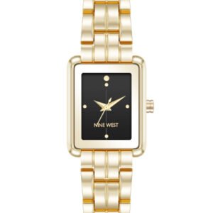 NINE WEST WOMEN'S SQUARE BRCELET WATCH NW-3064BKGB
