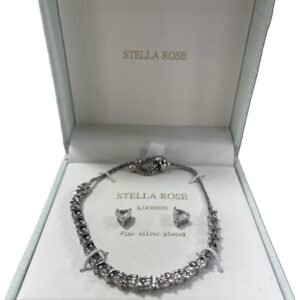 SET STELLA ROSE MANILLA AJUSTABLE + ARETES CON BAÑO FINO DE PLATA
