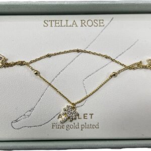 TOBILLERA DIJE DE PALMA CON BAÑO DE ORO FINO STELLA ROSE