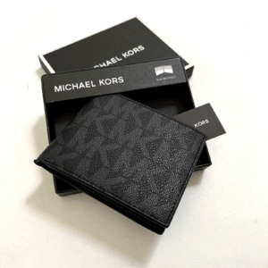 MICHAEL KORS 86F2SMNF5B JET SET SLIM BILLFOLD BLACK MEN'S WALLET NIB