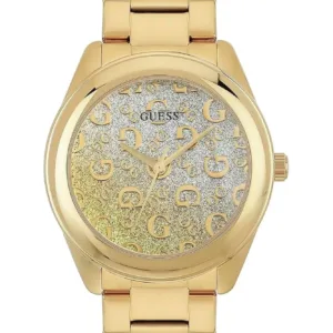 GUESS STAINLESS STEEL ANALOG GOLD DIAL WOMEN'S WATCH U1402L2M