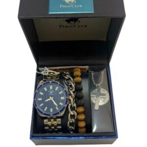 SET BEVERLY HILLS POLO CLUB RELOJ + 2 MANILLAS + CADENA
